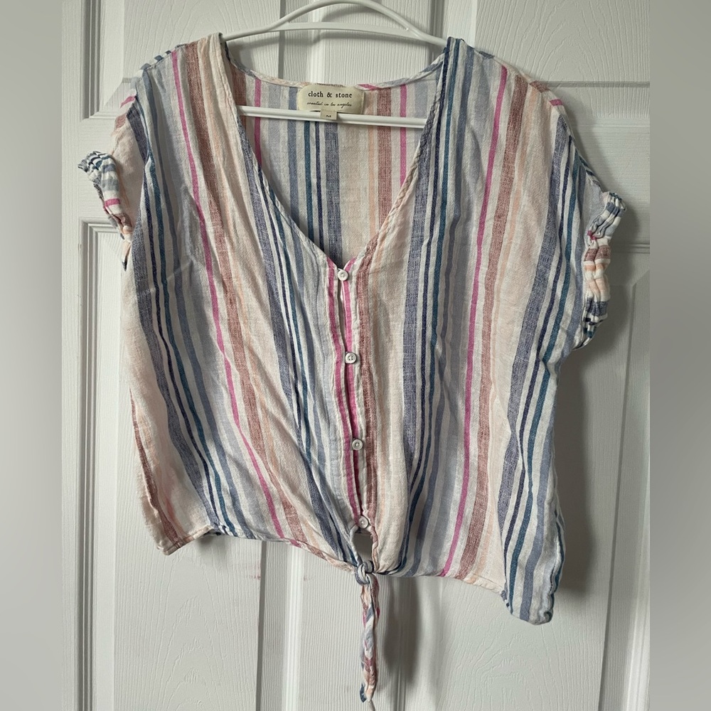 Cloth & Stone Multicolor Striped Button-Down Top